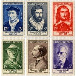 France Francia Nº 1066/71 1956 Celebridades del S.XV AL S.. XX Fijasellos France Francia Nº 1066/71 1956 Celebridades del S.XV AL S.. XX Fijasellos