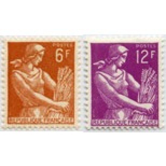 France Francia Nº 1115/16 1957-59  Segador 3 VALORES  Lujo