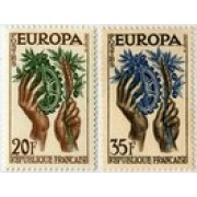 France Francia Nº 1122/23 1957 Europa Lujo