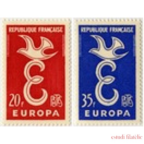 France Francia Nº 1173/74 1958 Europa Lujo