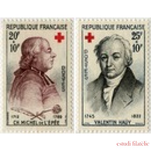 France Francia Nº 1226/27 1959 A favor de la Cruz Roja Lujo