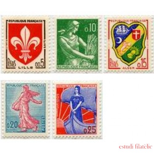 France Francia Nº 1230/34A 1960 - 1961  Tipos de 1957-59 Lujo