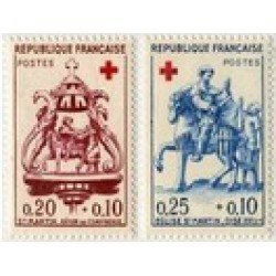 France Francia Nº 1278/79 1960 A favor de la Cruz Roja Lujo France Francia Nº 1278/79 1960 A favor de la Cruz Roja Lujo