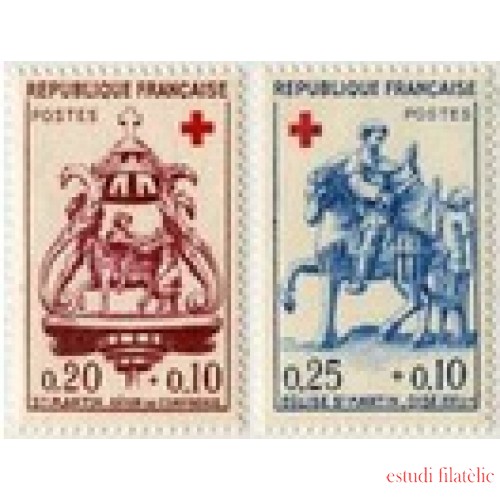 France Francia Nº 1278/79 1960 A favor de la Cruz Roja Lujo