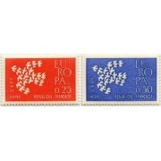 France Francia Nº 1309/10 1961 Europa Lujo