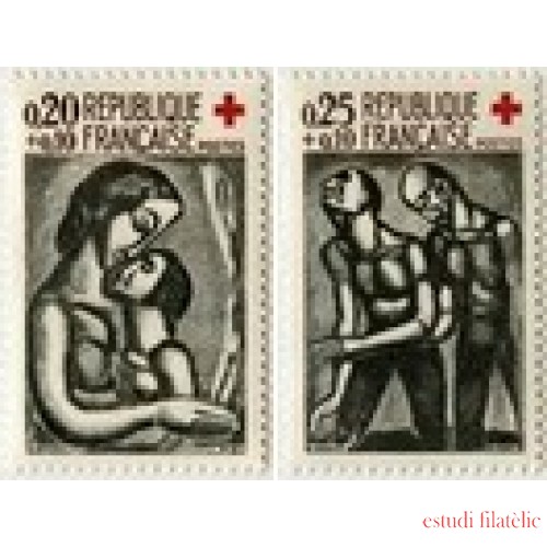 France Francia Nº 1323/24 1961 Sorteo a favor de la Cruz Roja Lujo