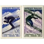 OLI2/S France Francia  Nº 1326/27  1962  Campeonatos del mundo de esquí en Chamonix Lujo