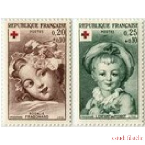 France Francia Nº 1366/67 1962 Sorteo a favor de la Cruz Roja Lujo