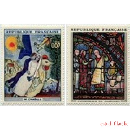 France Francia Nº 1398/99 1963 Obras de arte Lujo