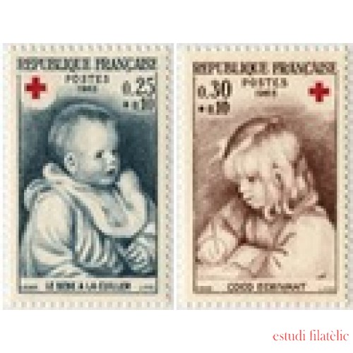 TEN/S France Francia  Nº 1466/67  1965  Sorteo de la Cruz Roja Lujo