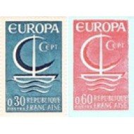 France Francia Nº 1490/91 1966 Europa Lujo