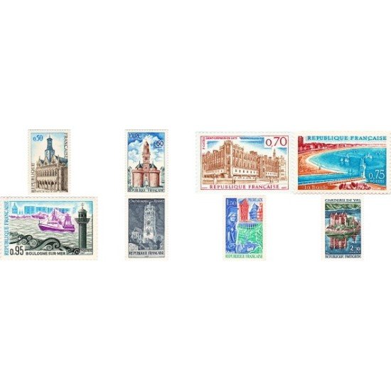 France Francia Nº 1499/06 1966 Monumentos y lugares Lujo France Francia Nº 1499/06 1966 Monumentos y lugares Lujo