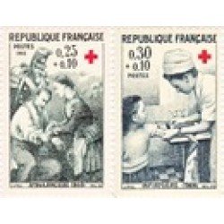 France Francia Nº 1508/09 1966 Sorteo a favor de la Cruz Roja Lujo France Francia Nº 1508/09 1966 Sorteo a favor de la Cruz Roja Lujo
