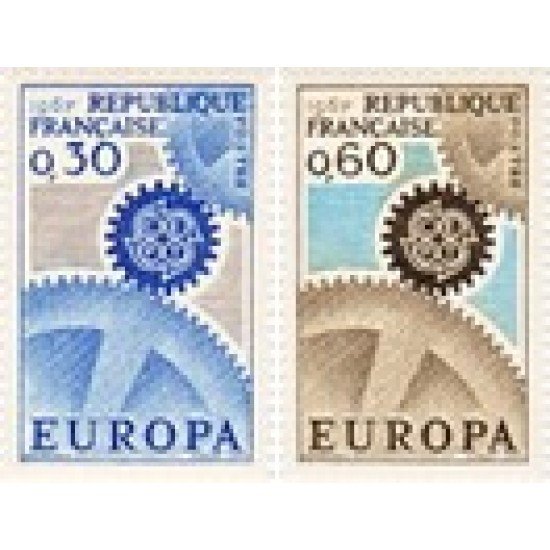 France Francia Nº 1521/22 1967 Europa Lujo France Francia Nº 1521/22 1967 Europa Lujo