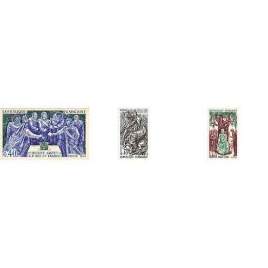 France Francia Nº 1537/39 1967 Grandes nombres de la história Lujo France Francia Nº 1537/39 1967 Grandes nombres de la história Lujo