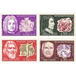 France Francia Nº 1550/53 1968 Día del sello Sorteo de la Cruz Roja Lujo France Francia Nº 1550/53 1968 Día del sello Sorteo de la Cruz Roja Lujo