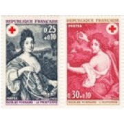 France Francia Nº 1580/81 1968 Sorteo a favor de la Cruz Roja Lujo