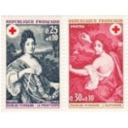 France Francia Nº 1580/81 1968 Sorteo a favor de la Cruz Roja Lujo