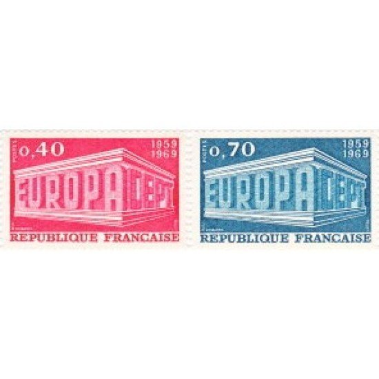 France Francia Nº 1598/99 1969 Europa Lujo France Francia Nº 1598/99 1969 Europa Lujo