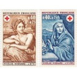 France Francia Nº 1619/20 1969 Sorteo a favor de la Cruz Roja Lujo