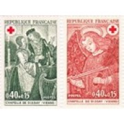 France Francia Nº 1661/62 1970 Sorteo a favor de la Cruz Roja Lujo