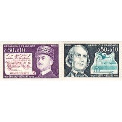 France Francia Nº 1689/90 1971 Personajes célebres Sorteo a favor de la Cruz Roja Lujo