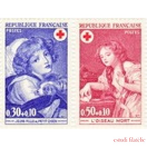 France Francia Nº 1700/01 1971 Sorteo a favor de la Cruz Roja Lujo