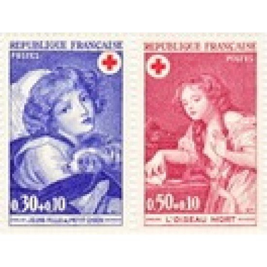 France Francia Nº 1700/01 1971 Sorteo a favor de la Cruz Roja Lujo