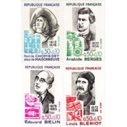 France Francia Nº 1706/09 1972 Personajes célebres Sorteo a favor de la Cruz Roja Lujo France Francia Nº 1706/09 1972 Personajes célebres Sorteo a favor de la Cruz Roja Lujo