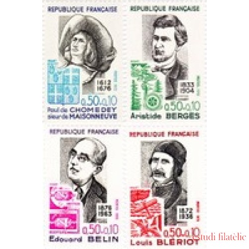 France Francia Nº  1706/09 1972 Personajes célebres Sorteo a favor de la Cruz Roja Lujo