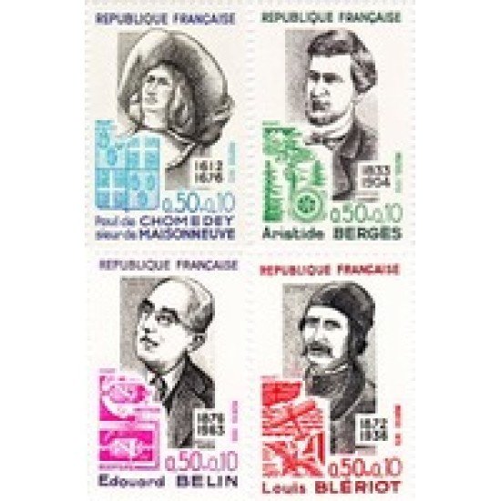 France Francia Nº  1706/09 1972 Personajes célebres Sorteo a favor de la Cruz Roja Lujo
