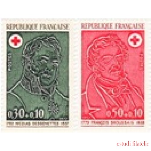France Francia Nº 1735/36 1972 Sorteo a favor de la Cruz Roja Lujo