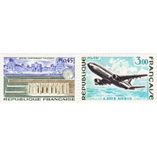France Francia Nº 1750/51 1973 Serie Grandes logros Lujo France Francia Nº 1750/51 1973 Serie Grandes logros Lujo