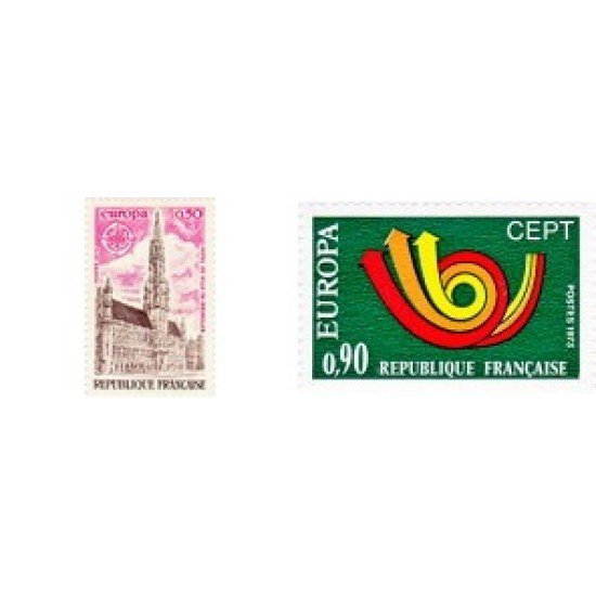 France Francia Nº 1752/53 1973 Europa Lujo