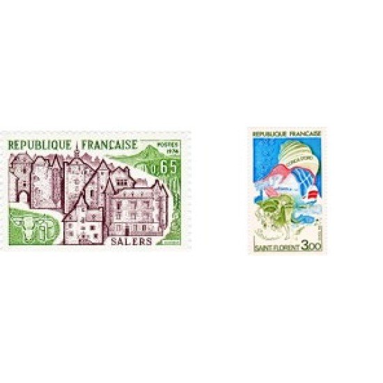 France Francia Nº 1793/94 1974 Serie turística Lujo France Francia Nº 1793/94 1974 Serie turística Lujo