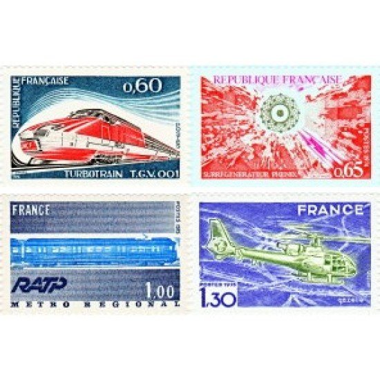France Francia Nº  1802/05 1974 Serie Grandes logros Lujo