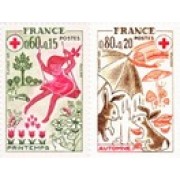 France Francia Nº 1860/61 1975 Sorteo a favor de la Cruz Roja Lujo
