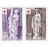 France Francia Nº 1910/11 1976 Sorteo de la Cruz Roja -Esculturas religiosas- Lujo