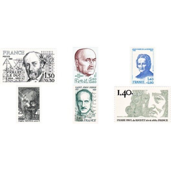 France Francia Nº 2095/00 1980 Personajes célebres Lujo