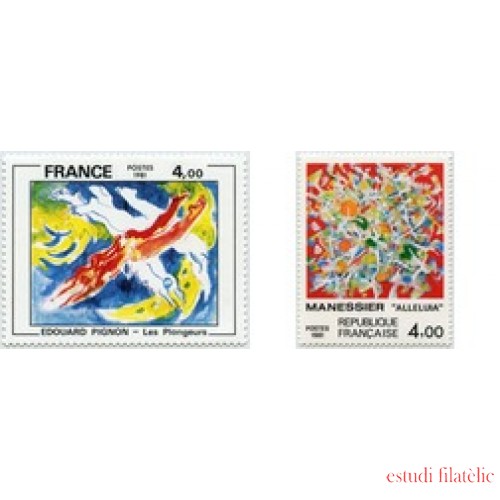 Francia Francia Nº 2168/69 1981 Serie Creación filatélica Lujo