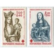 France Francia Nº 2295/96 1983 Esculturas y madera policromada Sorteo a favor de la Cruz Roja Lujo