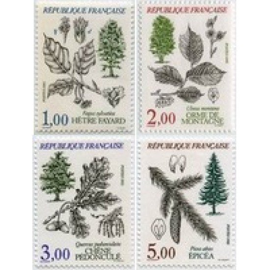 France Francia Nº 2384/87 1985 Flora y fauna de Francia -Árboles- Lujo