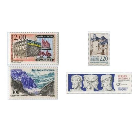 France Francia Nº 2545/48 1988 Serie turística, lujo