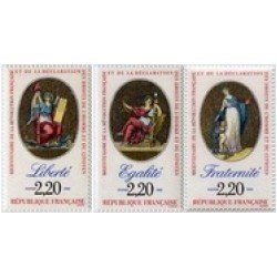 France Francia Nº 2573/75 1989 Derechos Hombre, lujo