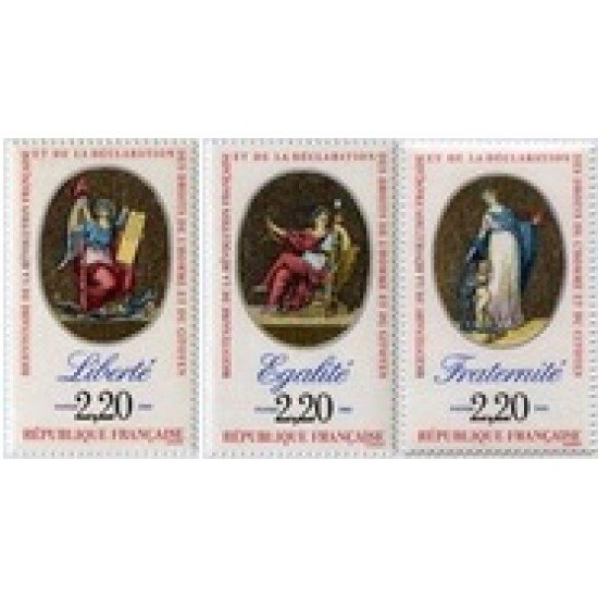 France Francia Nº 2573/75 1989 Derechos Hombre, lujo France Francia Nº 2573/75 1989 Derechos Hombre, lujo