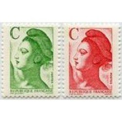 France Francia Nº 2615/16 1990 Liberté , lujo