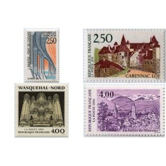France Francia Nº 2704/07 1991 Serie turística, lujo