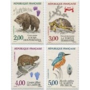 FAU2/S France Francia Nº 2721/24 1991 Fauna , lujo FAU2/S France Francia Nº 2721/24 1991 Fauna , lujo