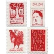 France Francia Nº 2772/75 1992 Bicentenario República, lujo