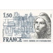 France Francia Nº 2092 1980 Año del patrimonio Lujo